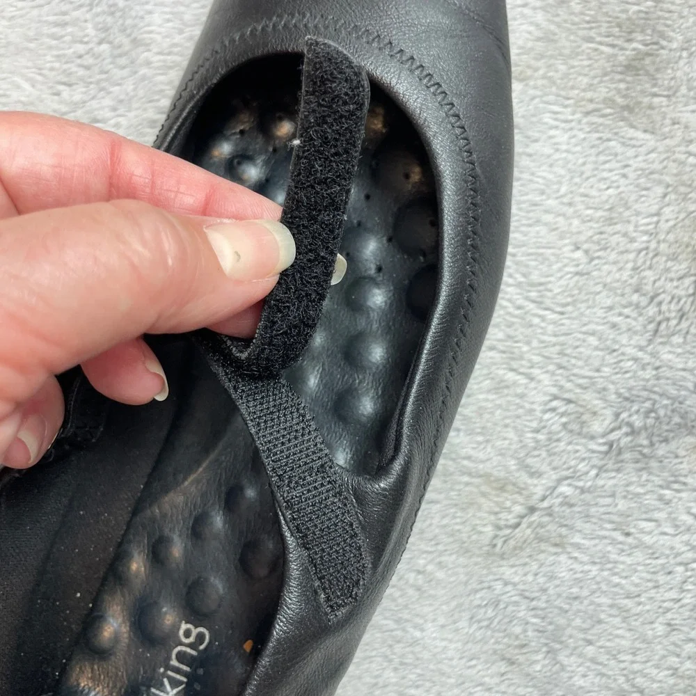 Walking Cradles Womens Leather Mary Jane Flats Size 11S Black Comfort Shoes Slim